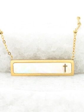 Faith Cross Bar Necklace